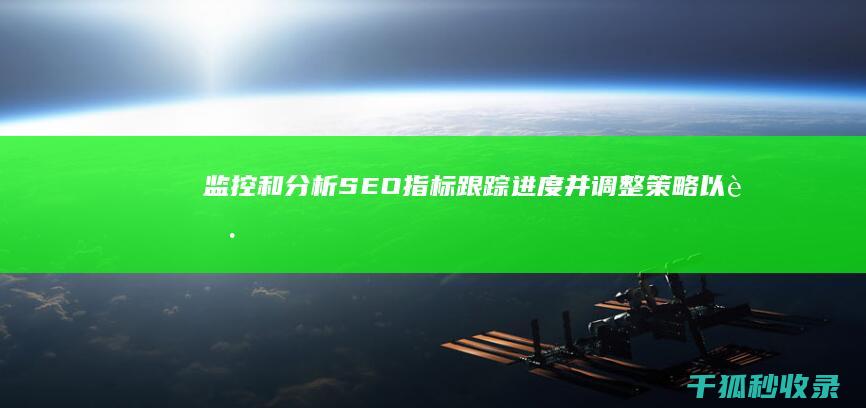 监控和分析SEO指标：跟踪进度并调整策略以获得最佳效果 (监控和分析竞店,通过什么不能了解)